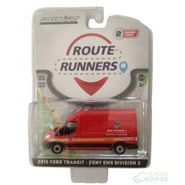  Greenlight 2019 Ford Transit - FDNY EMS Division 3 - Route Runners Series 2