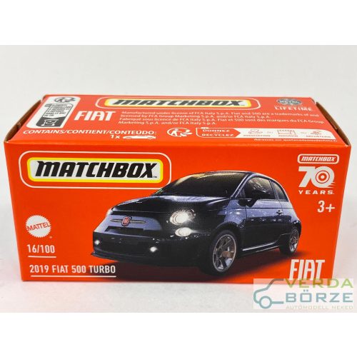 Matchbox Power Grab 2019 Fiat 500 Turbo