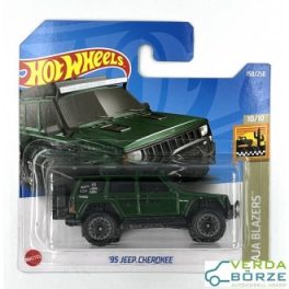Hot Wheels '95 Jeep Cherokee (Akasztónál nagy gyűrődés+ bliszter sarkain szamárfül!)   Hot Wheels '95 Jeep Cherokee (Akasztónál nagy gyűrődés+ bliszter sarkain szamárfül!)