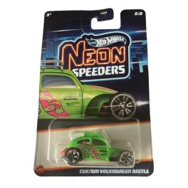   Hot Wheels Neon Speeders - Custom Volkswagen Beetle (Bliszter hátulján matrica!)