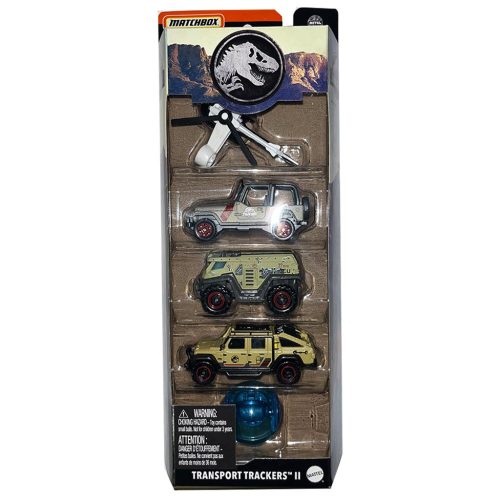 Matchbox Jurassic Wrold - Transport Trackers II 5-ös Pakk!