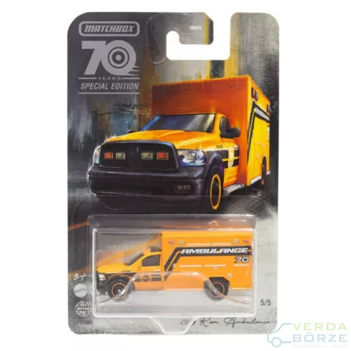 Matchbox 2019 Ram Ambulance (Bliszter műanyag részén apró szállítási karcok!)